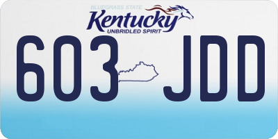 KY license plate 603JDD