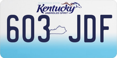 KY license plate 603JDF