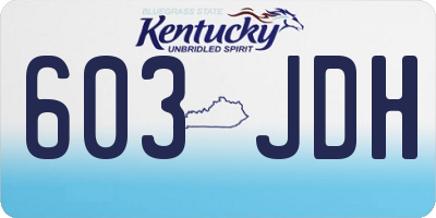 KY license plate 603JDH
