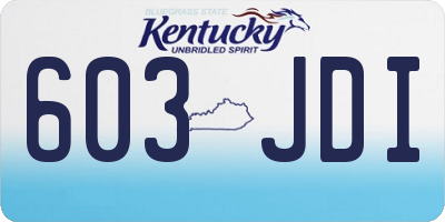 KY license plate 603JDI