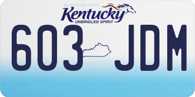 KY license plate 603JDM
