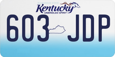 KY license plate 603JDP