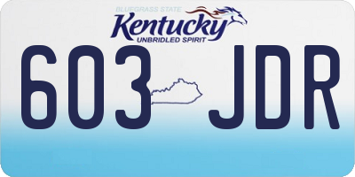 KY license plate 603JDR