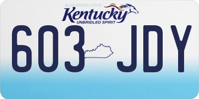 KY license plate 603JDY