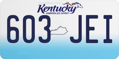 KY license plate 603JEI