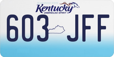 KY license plate 603JFF