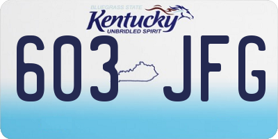 KY license plate 603JFG