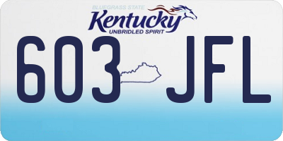 KY license plate 603JFL