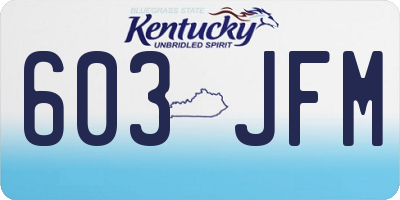 KY license plate 603JFM