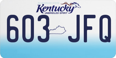 KY license plate 603JFQ