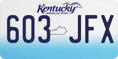 KY license plate 603JFX