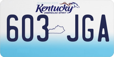 KY license plate 603JGA