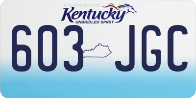 KY license plate 603JGC