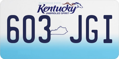 KY license plate 603JGI