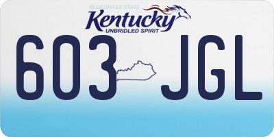 KY license plate 603JGL