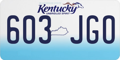KY license plate 603JGO