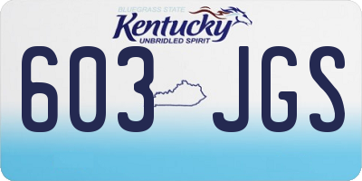 KY license plate 603JGS