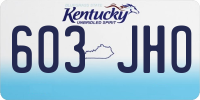 KY license plate 603JHO