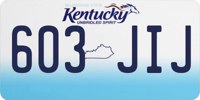 KY license plate 603JIJ