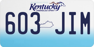 KY license plate 603JIM