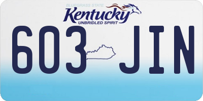 KY license plate 603JIN