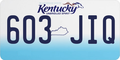 KY license plate 603JIQ