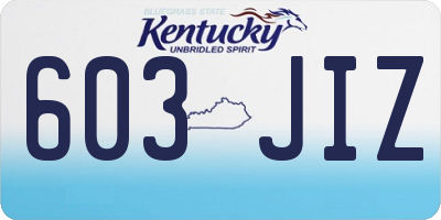 KY license plate 603JIZ