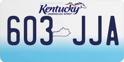 KY license plate 603JJA