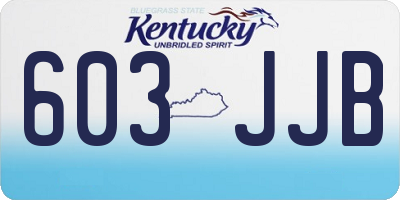 KY license plate 603JJB