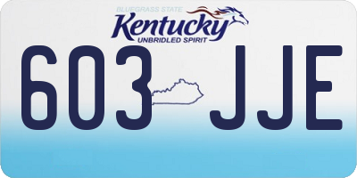 KY license plate 603JJE