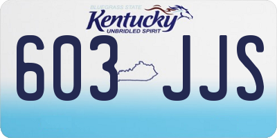 KY license plate 603JJS