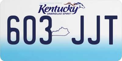 KY license plate 603JJT