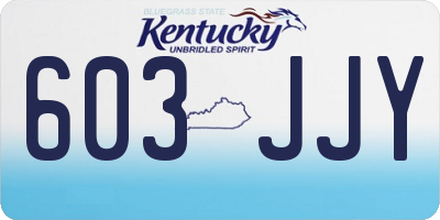 KY license plate 603JJY