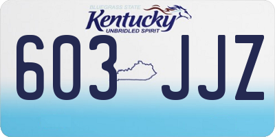 KY license plate 603JJZ