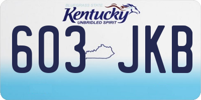 KY license plate 603JKB