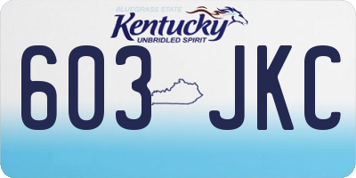 KY license plate 603JKC
