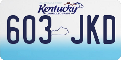 KY license plate 603JKD