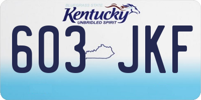 KY license plate 603JKF