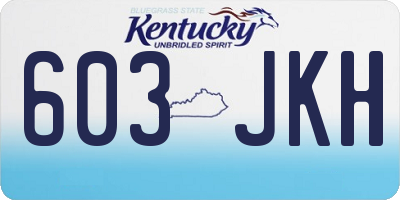 KY license plate 603JKH