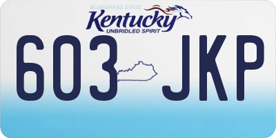 KY license plate 603JKP