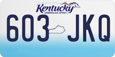 KY license plate 603JKQ