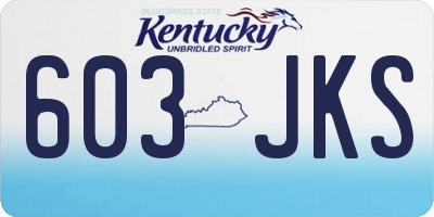 KY license plate 603JKS