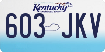 KY license plate 603JKV