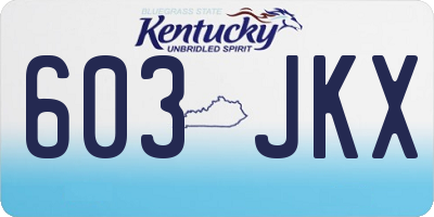KY license plate 603JKX
