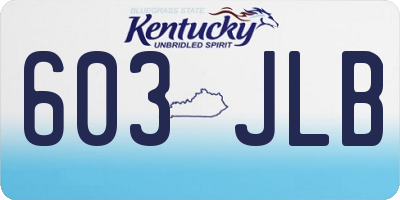 KY license plate 603JLB