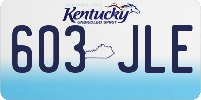 KY license plate 603JLE