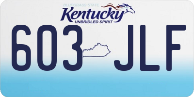 KY license plate 603JLF