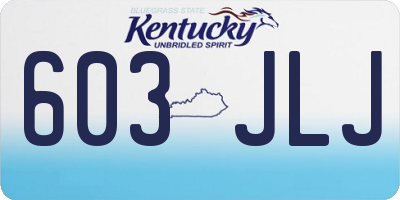 KY license plate 603JLJ