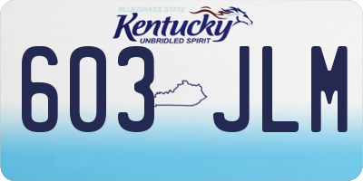 KY license plate 603JLM