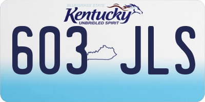 KY license plate 603JLS